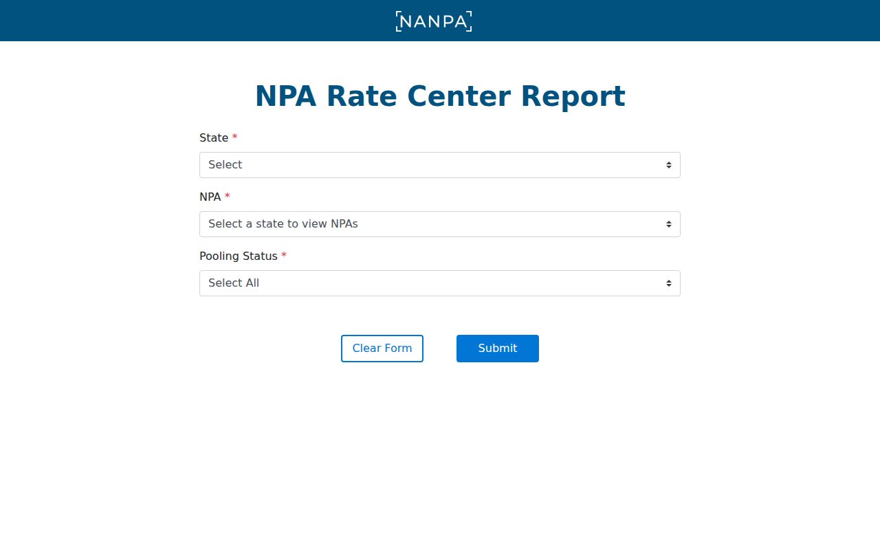 Arizona phone area codes shown in the NANPA rate-center report