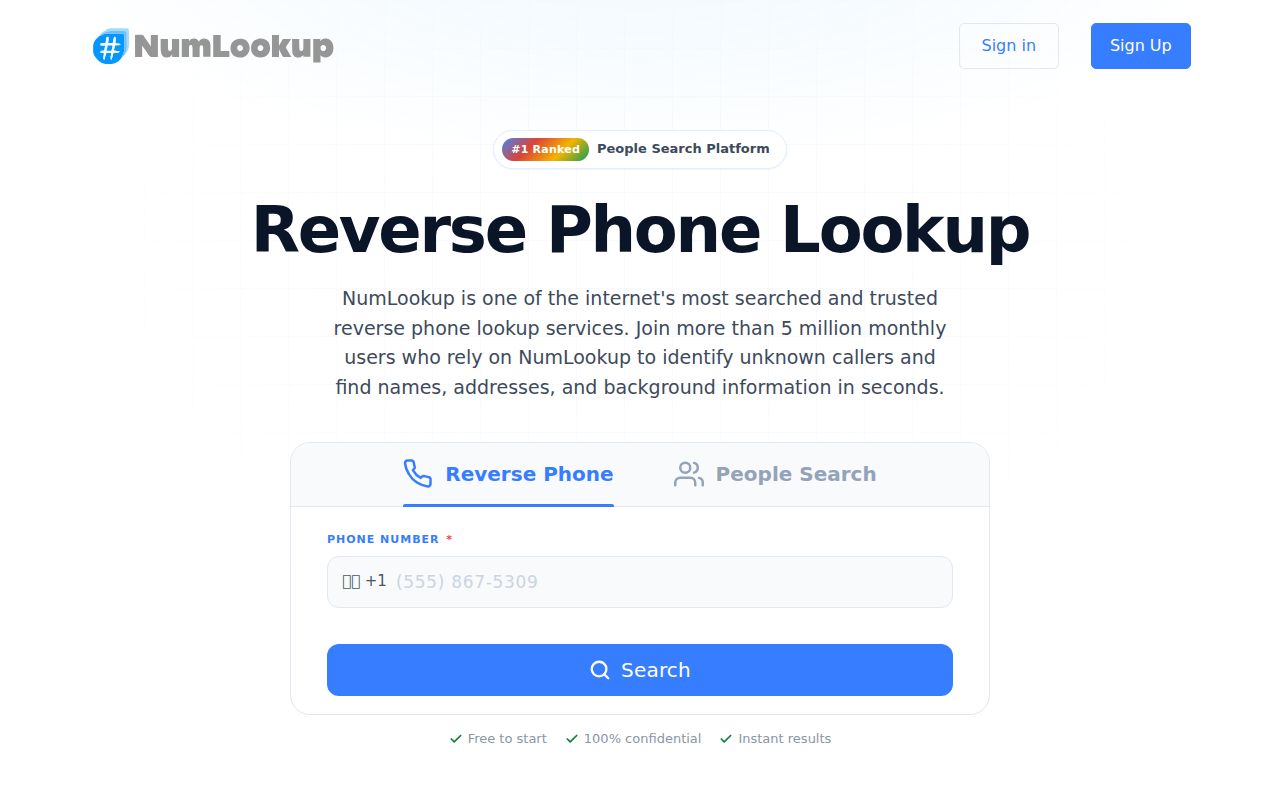 Arizona phone numbers reverse lookup search at NumLookup