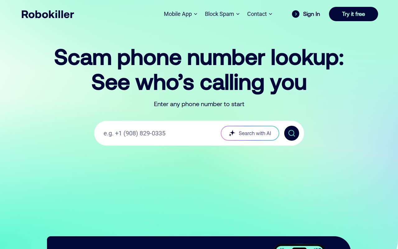 Arizona phone numbers scam check at RoboKiller lookup