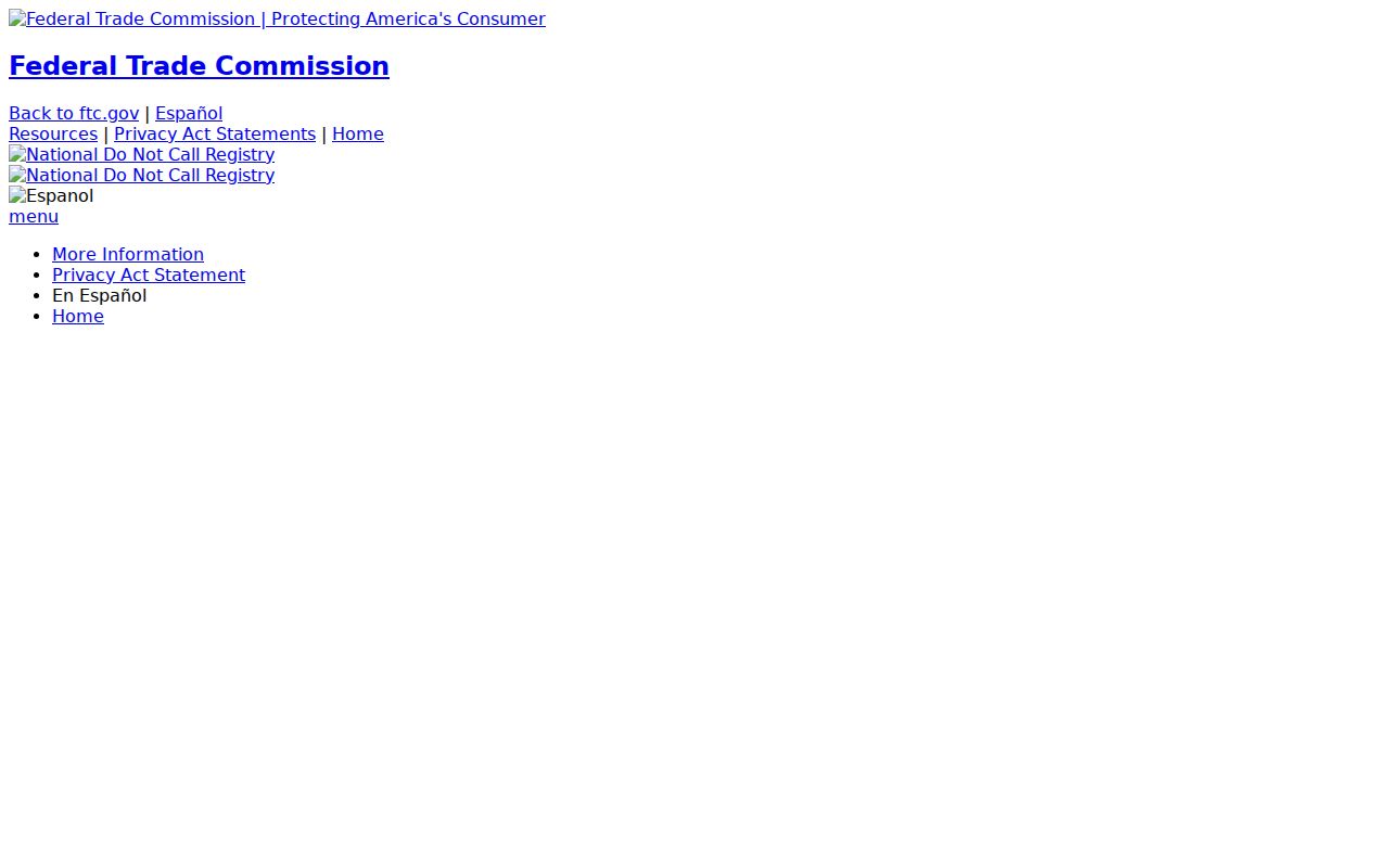 Arizona phone numbers protection through the FTC Do Not Call Registry